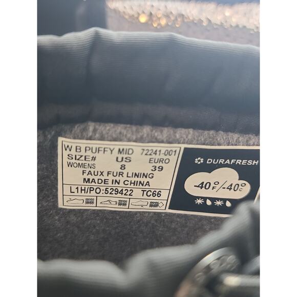 BOGS Puffy Mid Women's Lightweight Insulated Waterproof Boot Size 8 Black GUC - Picture 5 of 6